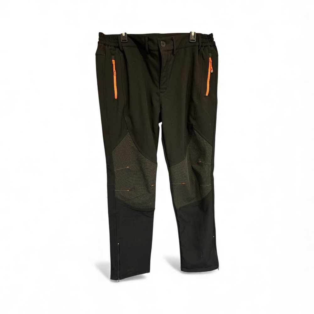 Gash Hao Black Softshell Hiking Pants Men’s 38x32 Zip Pockets Waterproof